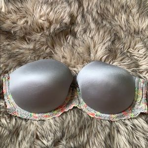 Pink VS Strapless Silver Bra 36C